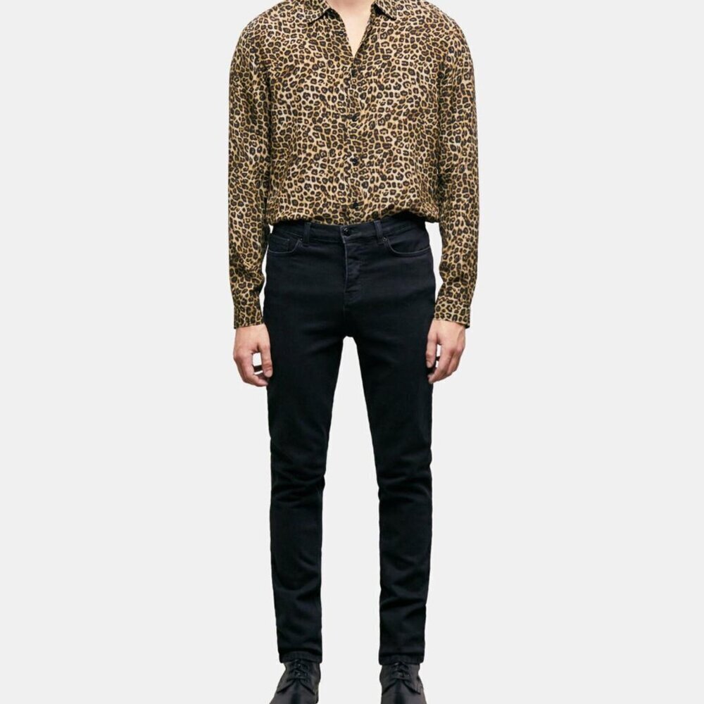 THE KOOPLES BLACK BUTTON FLY JEANS